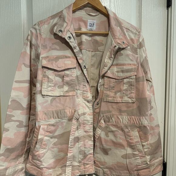 GAP Pink and Cream Camo print Utility Jacket size small - Picture 1 of 3